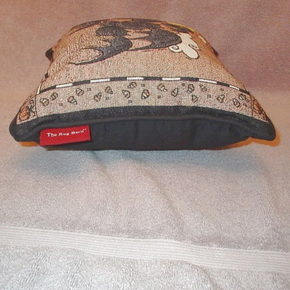 Vtg The Rug Barn Gone Batty Tapestry Pillow Halloween Moon Ghosts Whimsigoth 12